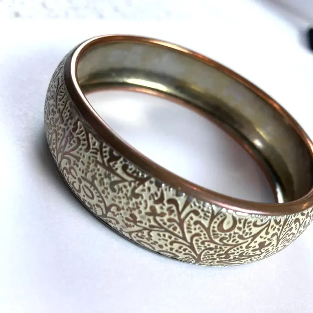 Whitewashed copper tone bangle bracelet